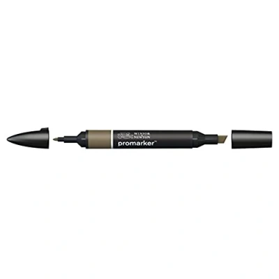 Bild av Winsor &amp; Newton 0203373 ProMarker professionell layoutmärkpenna 2 spetsar, fin och bred för ritningar, design layouter varm grå 6, 1 styck (1 pack)
