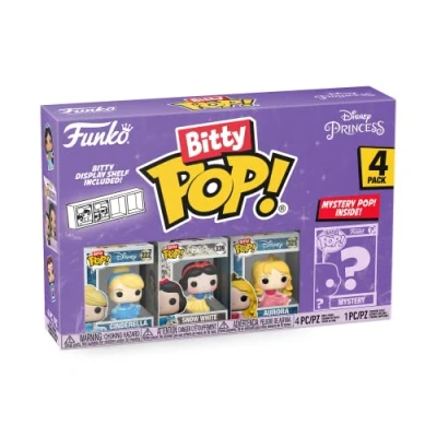 Bild av Funko Bitty Pop! Disney Princess Cinderella, Snow White, Aurora E una Mini Figura Misteriosa a Sorpresa 0.9 Inch (2.2 Cm) da Collezione Ripiano Espositivo Impilabile Incluso Idea Regalo