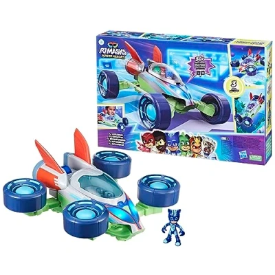 Bild av PJ Masks Power Heroes Explorider, omvandlande Pyjamashjältarna fordon med tre lägen, ljus och ljudeffekter, leksaker
