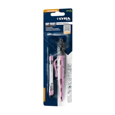 Bild av LYRA DRY PROFI BOKER Colour Edition rosa + 3 gratis påfyllningar i blister, grafit, 2 delat set, 1 st