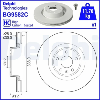 Bild av Bromsskiva DELPHI BG9582C