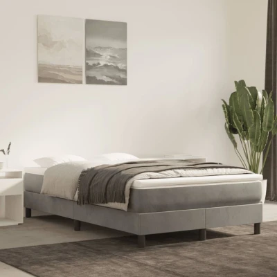 Bild av vidaXL Ramsäng ljusgrå 120x200 cm sammet, dubbelsäng, säng, säng ram, dubbelsängar, sängar, ramar, resårmadrass, resårmadrasser