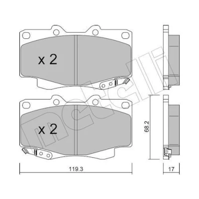 Bild av Bromsbeläggsats, Framaxel, toyota fortuner, hilux flak/chassi, pick up vii, 04465 04030, 04050, 04060, 04630, 04