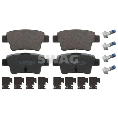 Bild av SWAG 70 91 6880 Jeu de plaquettes frein Essieu arrière contact signal d&#039;usure exclu avec monture OPEL: Corsa D 3/5 portes, Combo C Van / Break