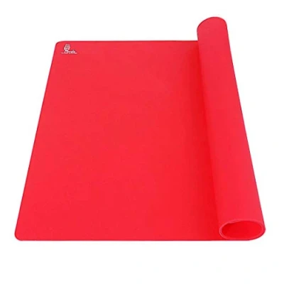 Bild av SUPER KITCHEN Silikon Bakmatta, Degmatta, Non Stick Utrullningsmatta, Silikonmatta, Bordsmattor, Arbetsmatta för Bakverk, Pizza, Fondant, Bröd, Epoxi, BPA fri (60 x 40 cm, Röd)