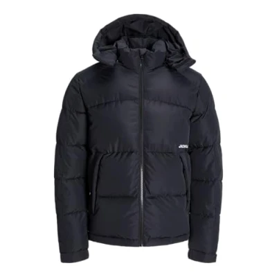 Bild av JACK&amp;JONES JCOAERO Pufferjacka för män, Svart/tryck: jj tryck, M, M