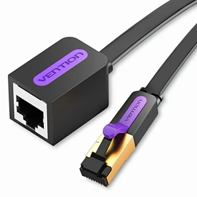 Bild av VENTION Cat 7 förlängningssladd platt Ethernet kabel 8 meter, 10 Gbps höghastighets LAN RJ45 hane till hona, förlängningskabel stöd Cat6A/Cat6/Cat5E/Cat5e/Cat5