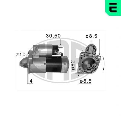 Bild av ERA 220580A Démarreur 12 1,7 10 OPEL: Zafira B, Astra H 3/5 portes, GTC, SAAB: 9 3 Berline, 5 Break, VAUXHALL: Mk5