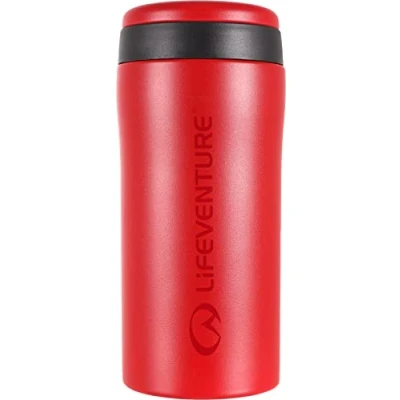 Bild av Lifeventure termisk mugg, läckagesäker och vakuumisolerad återanvändbar kaffe resemugg, 300 ml, matt röd