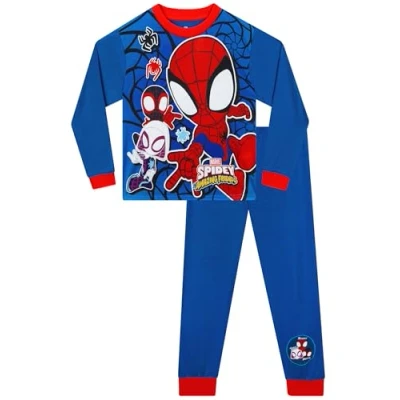 Bild av Marvel Spidey Och Hans Fantastiska Vänner Pyjamas Set För Pojkar Spiderman Blau 122