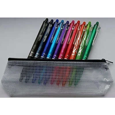 Bild av Pilot FriXion Ball Clicker (Knock Retractable Gel Ink Pen) 0,7 mm 10 blandade färger i set (alla färger) (Clicker med ficka, sorterade st)