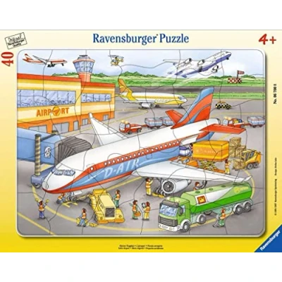 Bild av Ravensburger Barnpussel 06700 liten flygplats rampussel för barn från 4 år, med 40 delar