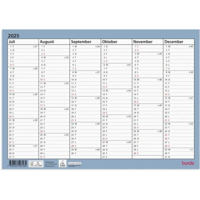 Bild av Burde Väggkalender Väggblad A4 25/26