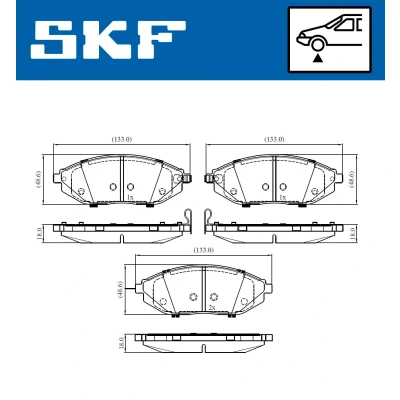 Bild av SKF VKBP 80305 A Jeu de plaquettes frein avec indicateur d&#039;usure