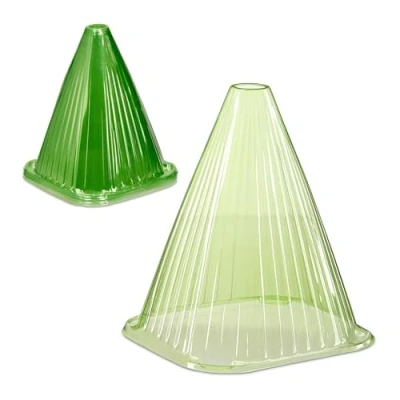Bild av Relaxdays Växthatt, set om 10, snigelskydd, frostskydd, H x B D: 22 19 cm, växtskyddskåpa PVC, grön