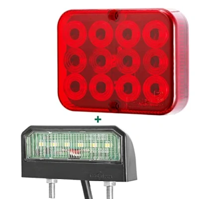 Bild av AGRISHOP 1 st LED röd bakre dimljus 12v 12 V för släpvagnar, skyltskylt, Piolot lampa 12/24V, vattentäta lampor registreringsskylt lastbil, SUV, skåpbil, godkännande