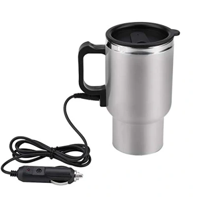 Bild av 450 ml 12V rostfritt stål Elbil Cup Resvärmare Elektrisk termosplugg Vattenkokare Matlagningsbil Kaffekoppvärmare med adapter