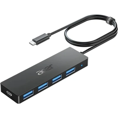 Bild av Acer USB C Hub 4 portar, flera 3.1 hub, splitter för bärbar dator med strömport, förlängare port laptop, iMac Pro, MacBook iPad. Windows, Linux, PC och mer (4 fot)