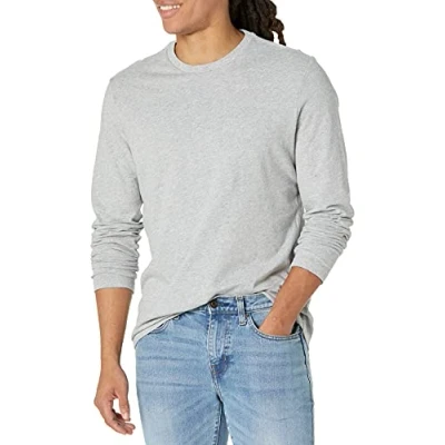Bild av Amazon Essentials Men&#039;s Långärmad T shirt med smal passform, Ljusgrå ljung, S