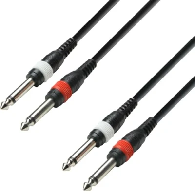 Bild av Adam Hall 3 Star Series m 2 x 6,3 mm uttag mono till monoljudkabel
