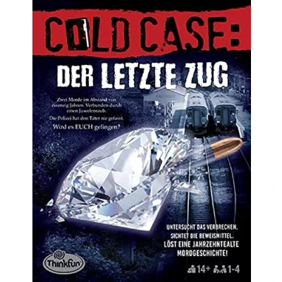 Bild av ThinkFun Cold Case: Der letzte Zug. Krimi im eigenen Heim. Was ist passiert? Ein Rätsel Spiel für Einen oder in Gruppe ab 14 Jahren: Mord an Leonce Junot und Henri Valentine