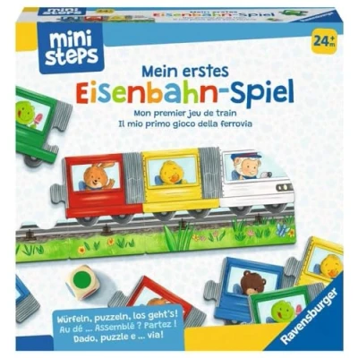 Bild av Ravensburger ministeps 4187 Mitt första järnvägsspel, tärningen och pusselspelet för att lära sig färg, leksak från 2 år