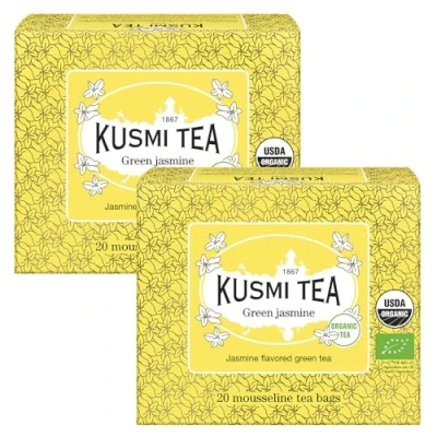 Bild av Kusmi Tea Set med 2 askar Ekologiskt Grönt te jasmin torkat jasminblad x 20 tepåsar