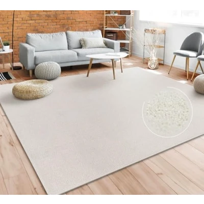 Bild av Matta Vardagsrum Enfärgad Stilren Och Modern Stor Matta, Olika Storlekar Färger, Storlek:60x100 cm, Färg:Grädde