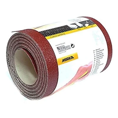 Bild av Mirka Red Sandpapper Sliprulle 115mm x 5m / korn P120 1 rulle/För slipning av trä, metall och plast