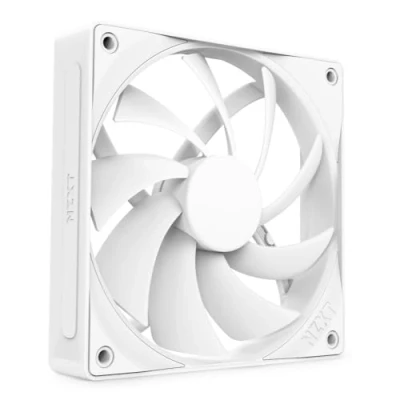 Bild av NZXT F120Q 120mm tyst fläkt för datorchassi Inlopp eller utlopp Fasad ram koncentrerad luft Fluiddynamiska lager Låg ljudnivå PWM kontroll Vit