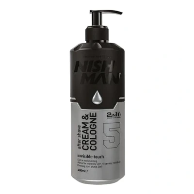 Bild av NISHMAN Aftershave Cream Cologne 05 Invisible Touch 400ml 2in1 Kräm &amp; Cologne, Extra Återfuktande för Män Uppfriskande Kylande Post Shave Spray Lotion