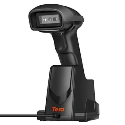 Bild av Tera streckkodsskanner trådlös 2,4 GHz för 1D 2D QR streckkodsläsare med laddningsstation, D6100