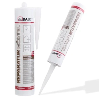 Bild av dubaust REP24 reparationsmortel fogmortel express cement murbruk inomhus utomhus 310 ml patron cementgrå (1)