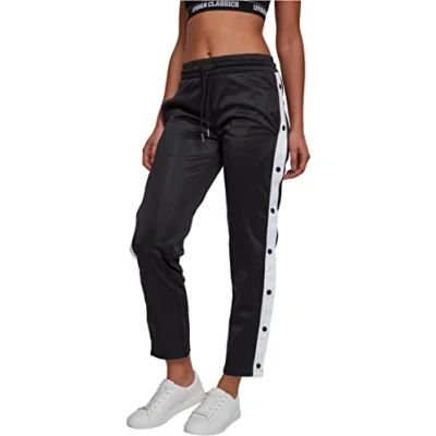 Bild av Urban Classics Ladies Button UP Track Pants Träningsbyxor, Storlek: XS, Black/white