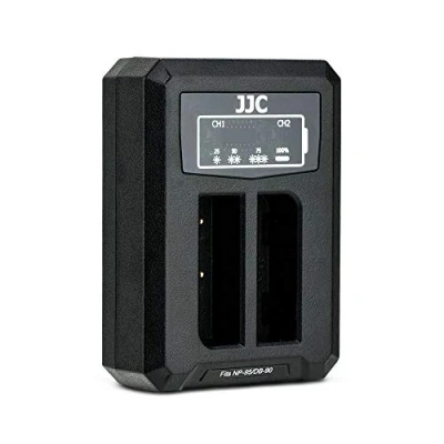 Bild av JJC USB dubbel batteriladdare för Fujifilm Finepix X100T, X100S, X100, X30, X S1, F31fd, Real 3D W1 kameror, Ricoh GXR system/kropp ersätter NP 95 DB 90