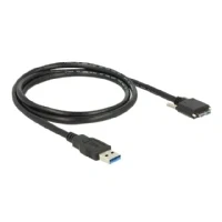Bild av Delock USB kabel Micro typ B (hane) till A 3.0 1 m tumskruvar svart