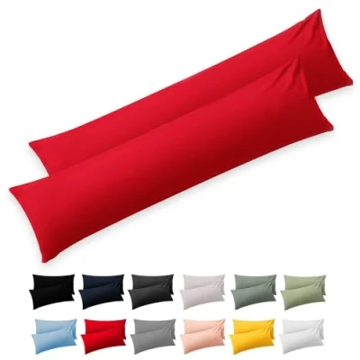 Bild av Blumtal Kuddfodral för Sidosovare 40 x 145 (Set Med 2) Röd 100% Bomull, Oeko Tex Certifierad, Dragkedja