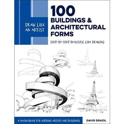 Bild av Draw Like an Artist: 100 Buildings and Architectural Forms: Step by Realistic Line Drawing A Sourcebook for Aspiring Artists Designers: Volume 6