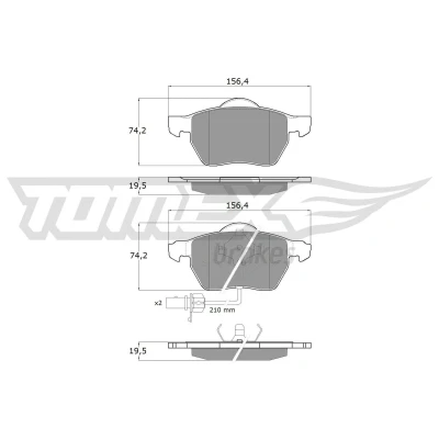 Bild av TOMEX brakes TX 13 Jeu de plaquettes frein Essieu avant contact signal d&#039;usure inclus AUDI: A6 C6 Avant, A4 B7 Berline