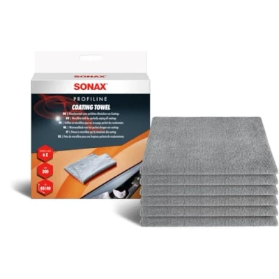 Bild av SONAX Coating Towel (6 stycken) mjuk mikrofiberduk för skonsam borttagning av poler och tätningsrester, artikelnr. 04511000