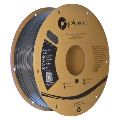 Bild av Polymaker ABS filament 1,75 mm mörkgrå ABS, 1 kg värmebeständig kartong spole PolyLite 3D (PE01028)