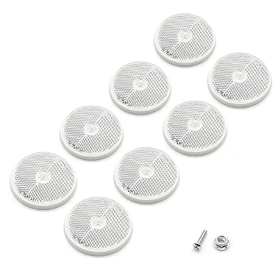 Bild av ETUKER 10 pack bakre reflektor, post reflektorer för grindstolpar stolpar staket, husvagn/lastbil/släpvagn/baklampa/båt/motorcykel (vit)
