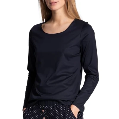 Bild av CALIDA Favourites långärmad damtröja, tillverkad av 100% supima bomull, Mörk lapis blå, 32 34