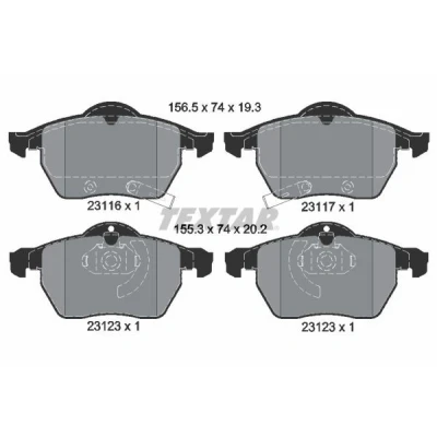 Bild av TEXTAR 2311701 Jeu de plaquettes frein avec indicateur d&#039;usure OPEL: Zafira A, Astra G CC, Coupe, SAAB: 9 3 3/5 portes, 5 Break