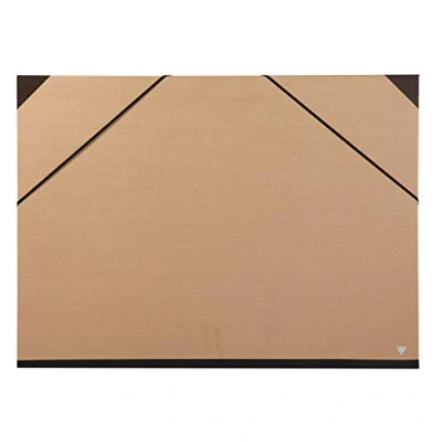 Bild av Clairefontaine Ref 44400C kraftkonstmapp 50 x 70 cm storlek, elastiska remmar, vitt pappersfoder, syrafri lämplig för transport av konstverk brun