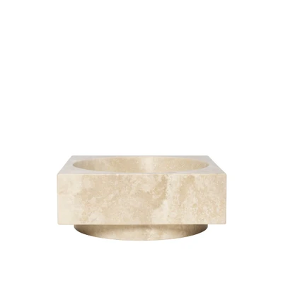 Bild av Ferm Living Hew High Centrepiece Dekorativ skål Travertine W27 x D27 H11 cm