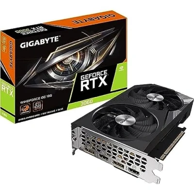 Bild av Gigabyte NVIDIA GeForce RTX 3060 WINDFORCE OC V2 grafikkort 12GB GDDR6, 192 bit, PCI E 4.0, 1792MHz Core Clock, 2x DP 1.4, 2 x HDMI 2.1, Ampere GV N3060WF2OC 12GD