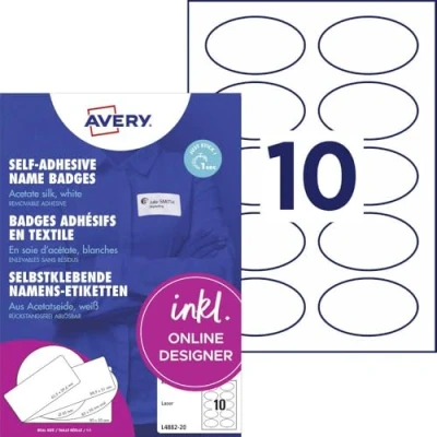Bild av Avery L4882 20, Vit, Oval, Lösa, A4, laser, 85 mm