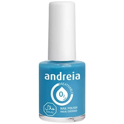 Bild av Andreia Halal Nagellack som andas Vattengenomsläppligt Veganskt och Plågeri fri Färg B9 blå 10.5 ml