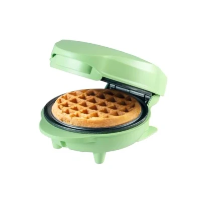 Bild av Bestron Minivåffeljärn för klassiska våfflor, litet våffeljärn med non stick beläggning, barns födelsedagar, familjefester, påsk eller jul, design: retro, färg: Matt mynta
